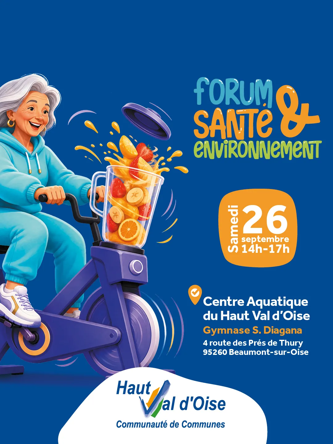 Lire la suite de l'actualité Venez nombreux au Forum Santé et Environnement de la CCHVO. Rendez-vous le samedi 26 septembre 2026 de 14h00 à 17h00 au gymnase Stéphane DIAGANA à Beaumont-sur-oise.